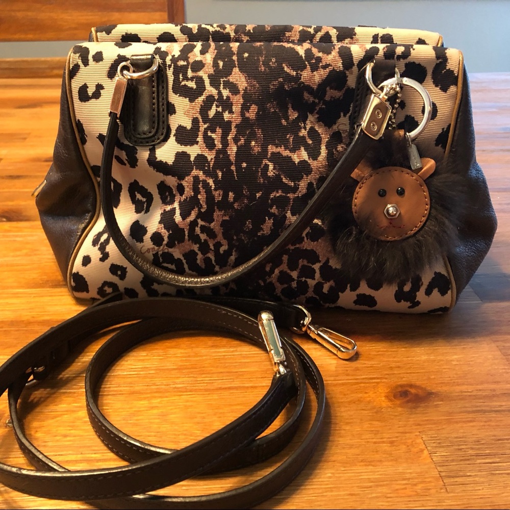Coach animal print leopard purse crossbody